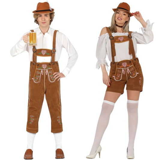 Déguisements de couple de Tyroliens Marrons