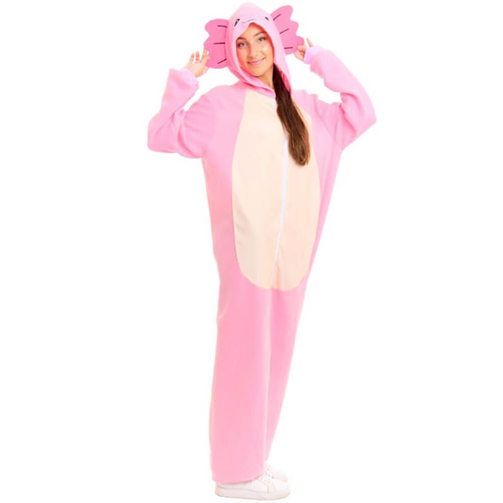 Costume d'axolotl rose pour adulte