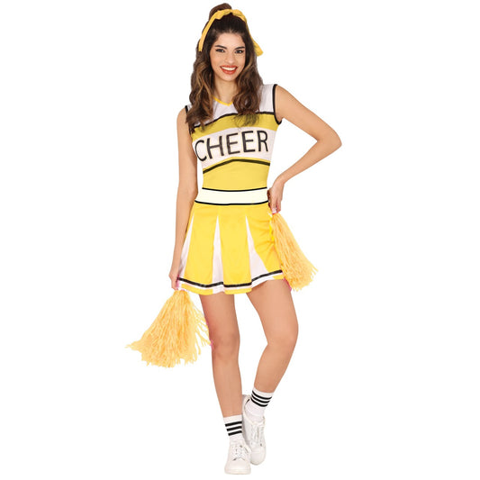 Déguisement de pom-pom girl jaune femme