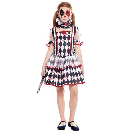 Déguisement Arlequin Sanglant Losanges fille