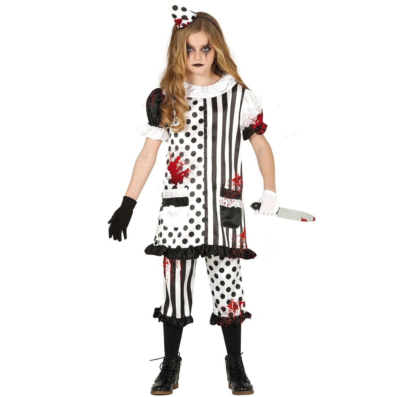 Déguisement d'Arlequin Sinistre Éco pour fille