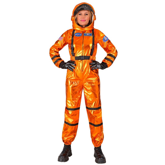 Déguisement d'Astronaute Space Orange pour femme