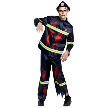 Déguisement de pompier zombie pour homme
