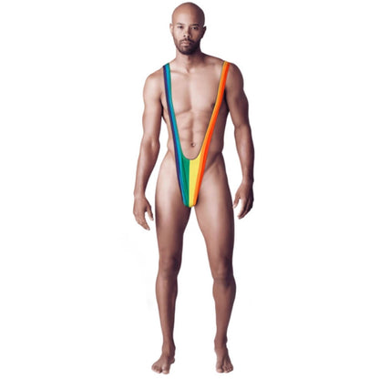 Déguisement de Borat Mankini Arc-en-ciel pour adulte
