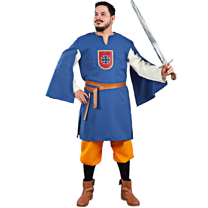 Costume Médiéval Homme - Tunique Chevalier Croisé/viking/templier - Pour Cosplay, Carnaval, Halloween - KBOPLEMQ