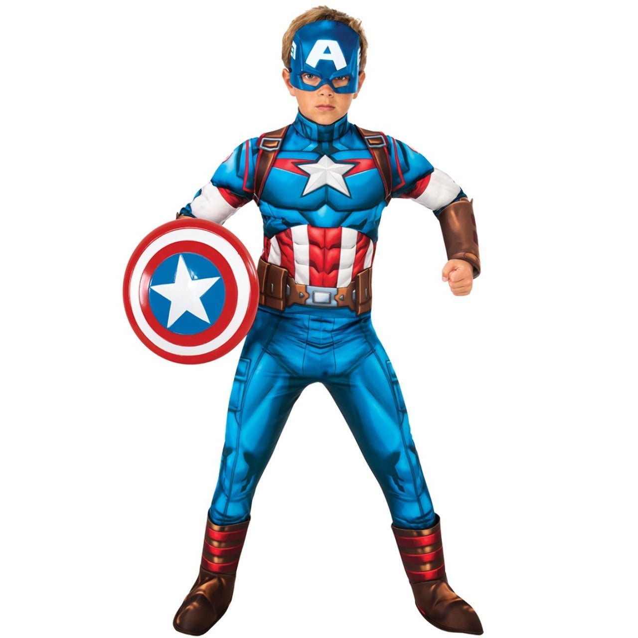 Déguisement Captain America™ Muscle de luxe pour enfant