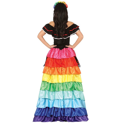 Déguisement de Catrina multicolore pour femme