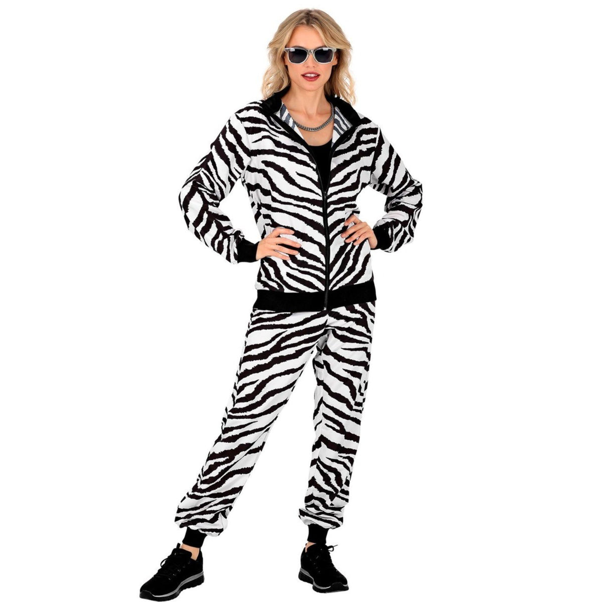 JONRRYIN Costume Zèbre Adulte Complet – Pyjama Combinaison + Accessoires, Carnaval Cosplay