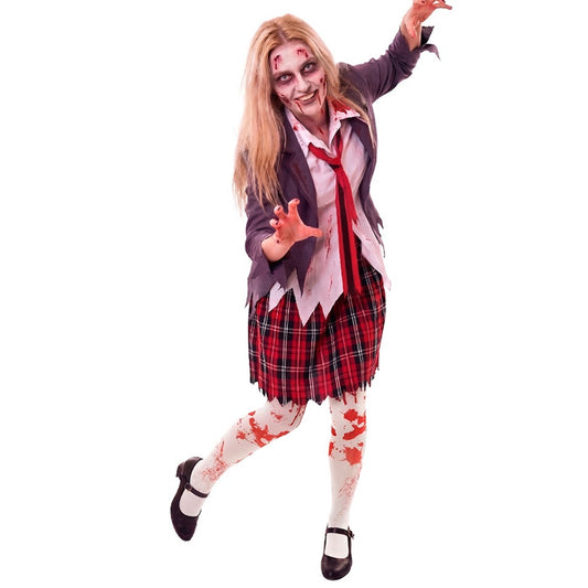 Déguisement Écolière Zombie avec Cravate femme