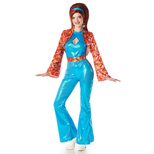Déguisement Disco Floral Années 70 pour femme