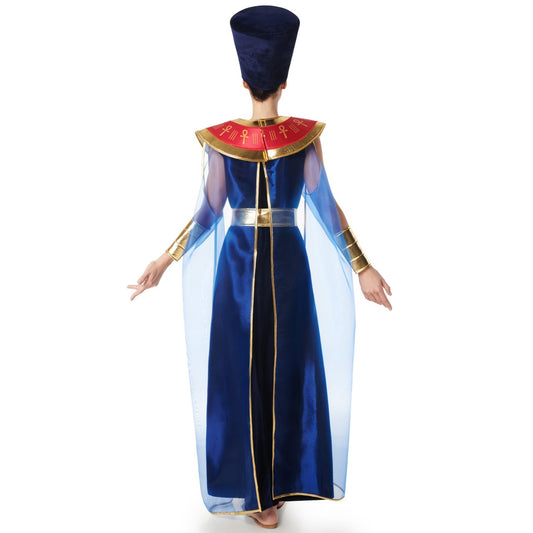 Costume de pharaon égyptien bleu pour femme