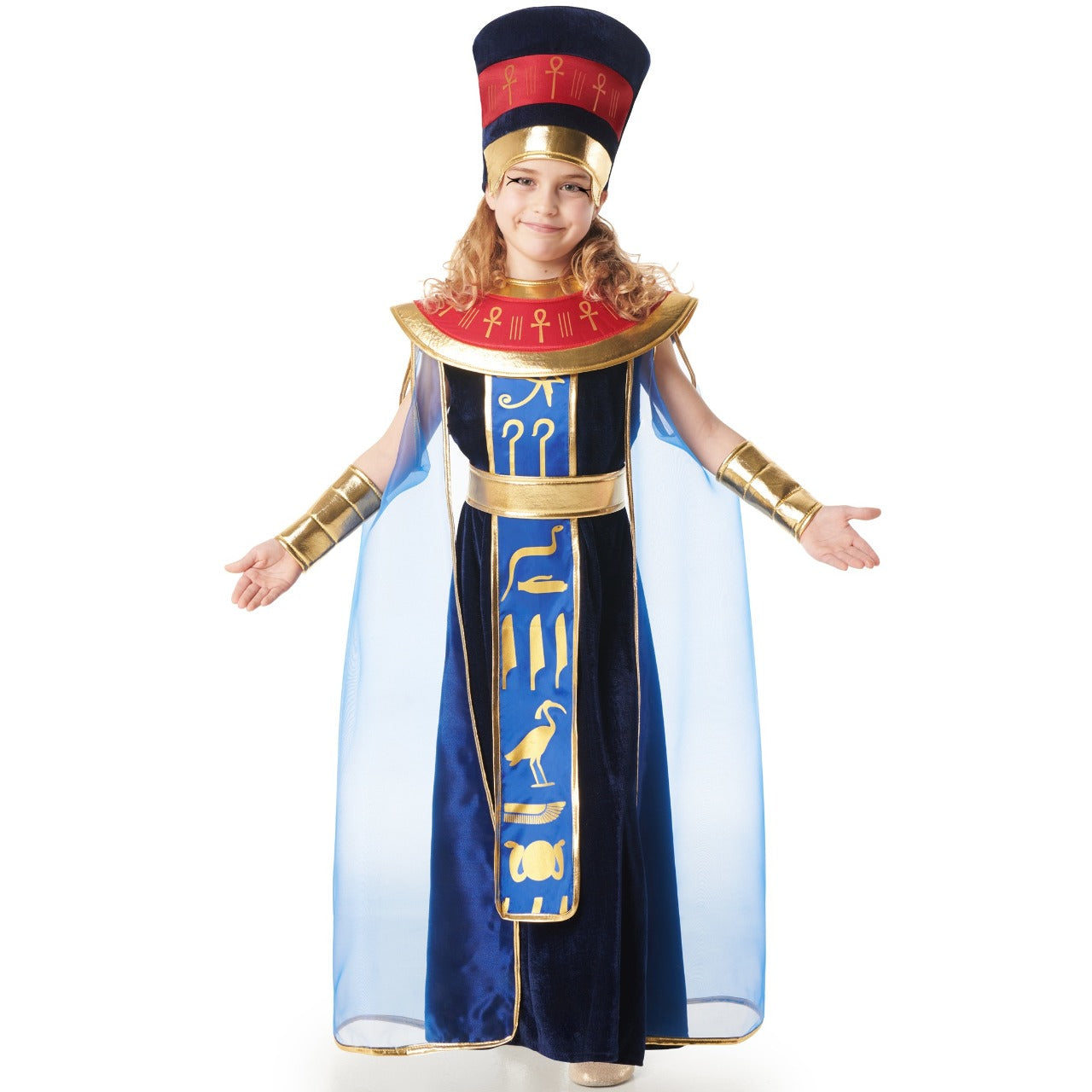 Costume de pharaon égyptien bleu pour fille