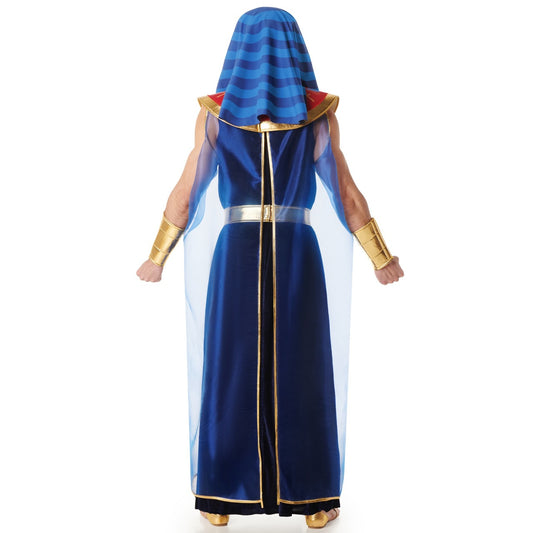 Costume de pharaon égyptien bleu pour homme