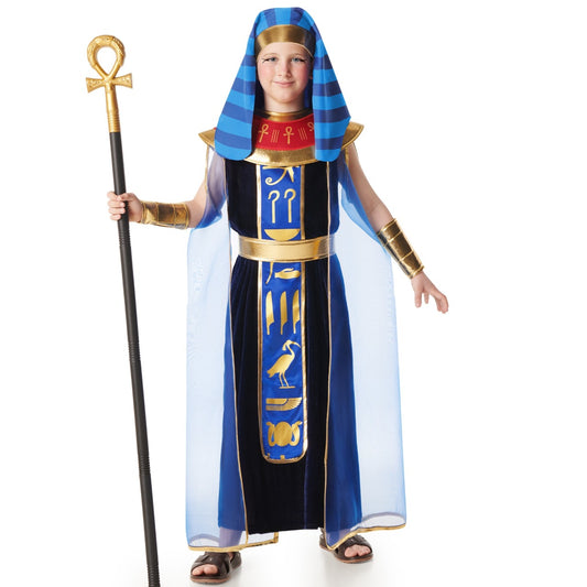 Costume de pharaon égyptien bleu pour garçon
