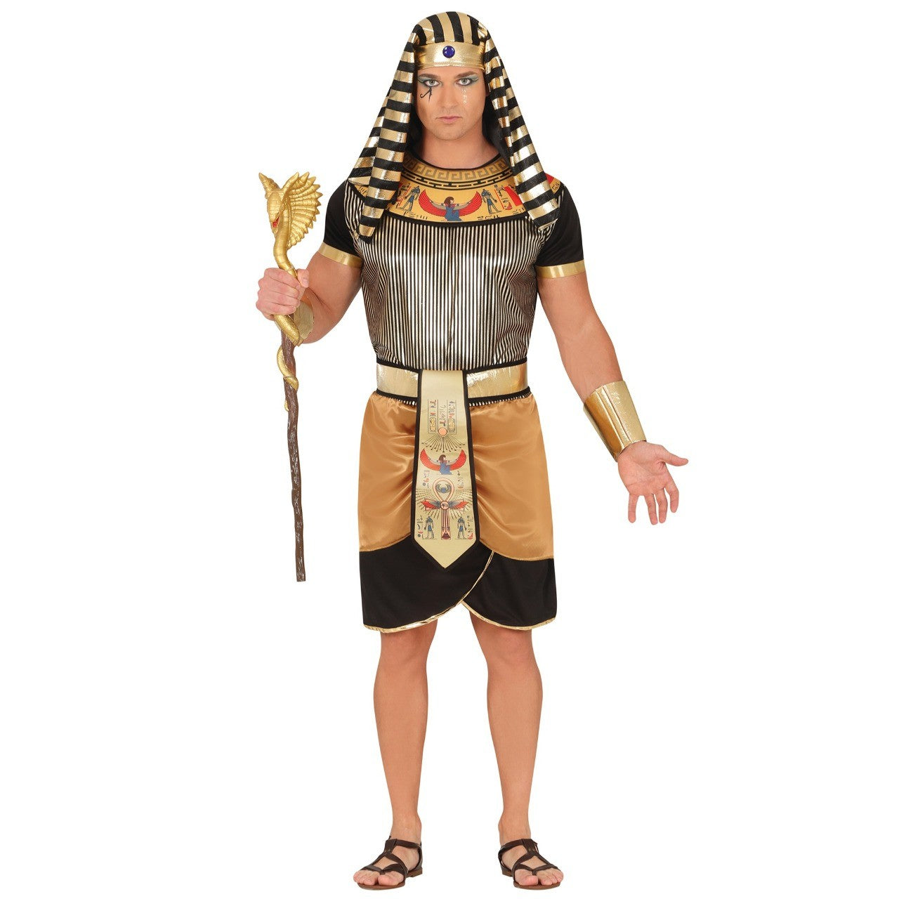 Costume de pharaon égyptien doré pour homme