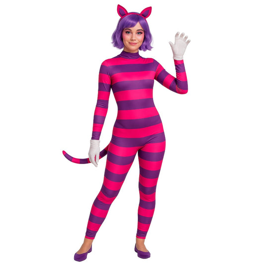 Déguisement Chat du Cheshire bicolore adulte