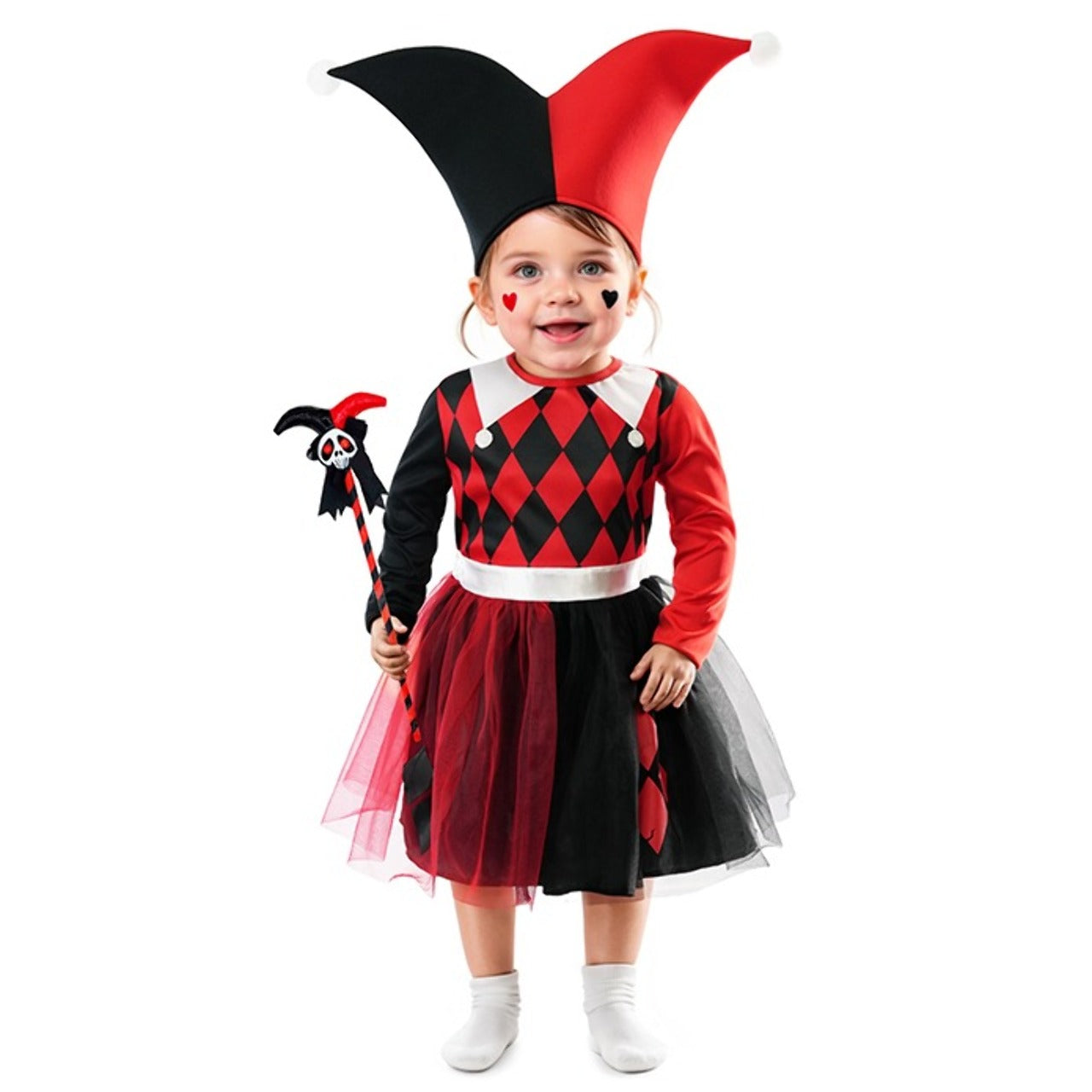 Déguisement d'Harley Arlequin Bicolore pour bébé 