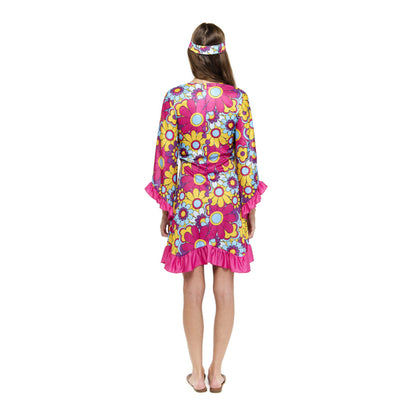 Déguisement Hippie Fuchsia femme