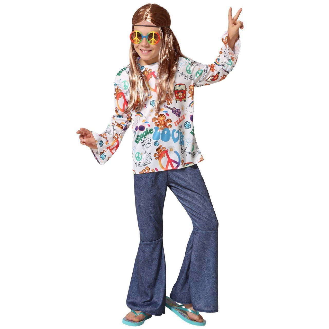 Déguisement Hippie Multicolore enfant