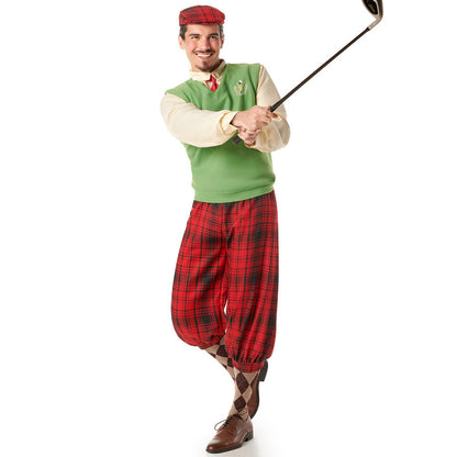 Costume de golfeur à carreaux pour homme
