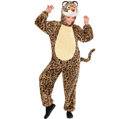 Costume de léopard en peluche douce pour adultes