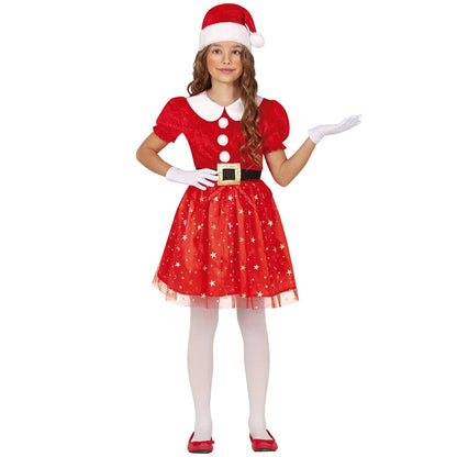 Costume de Mère Noël à paillettes pour filles