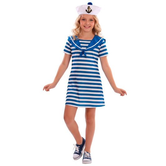 Déguisement Matelot Bleu à Rayures fille
