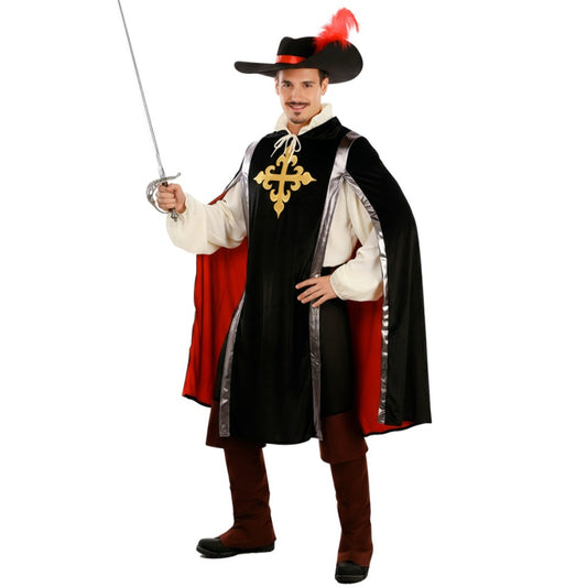 Déguisement Mousquetaire Noir adulte