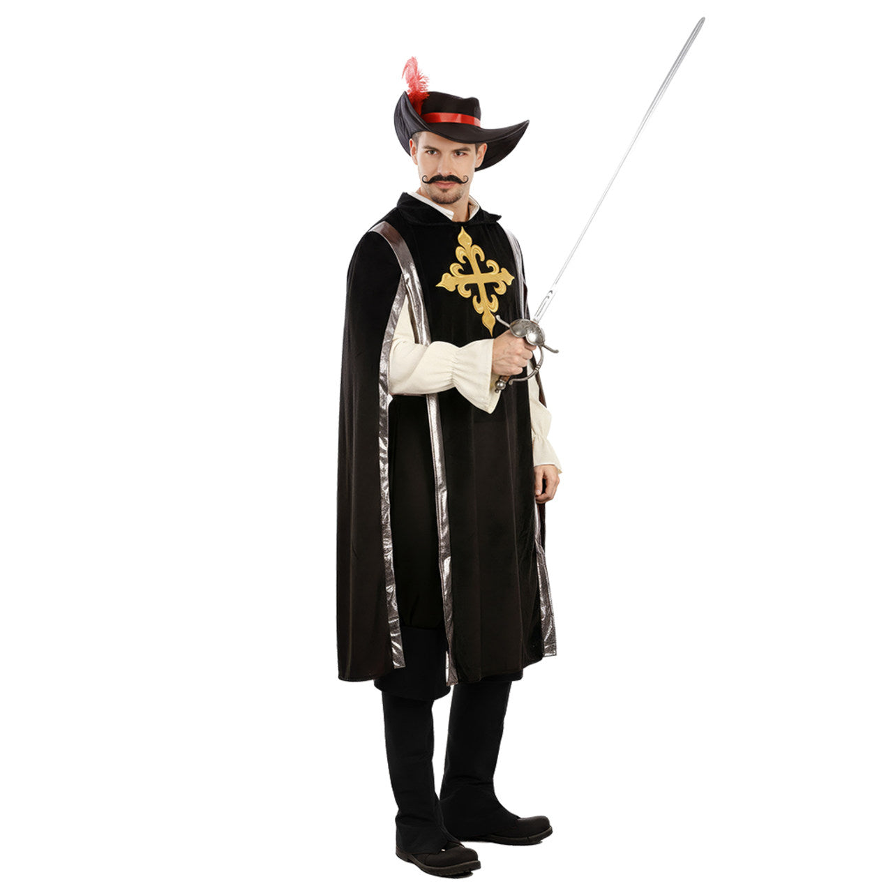 Déguisement Mousquetaire Noir adulte