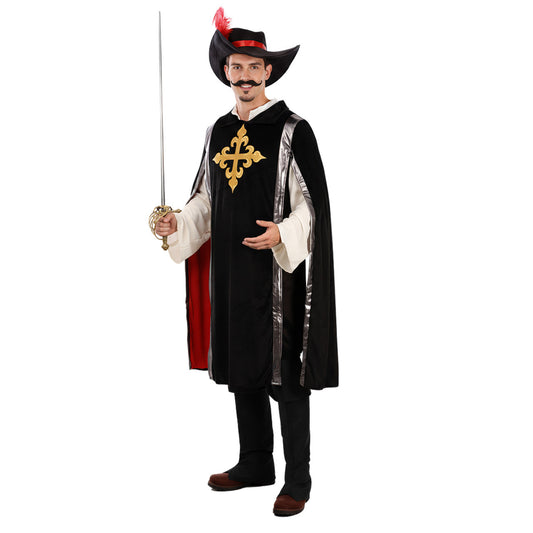 Déguisement Mousquetaire Noir adulte