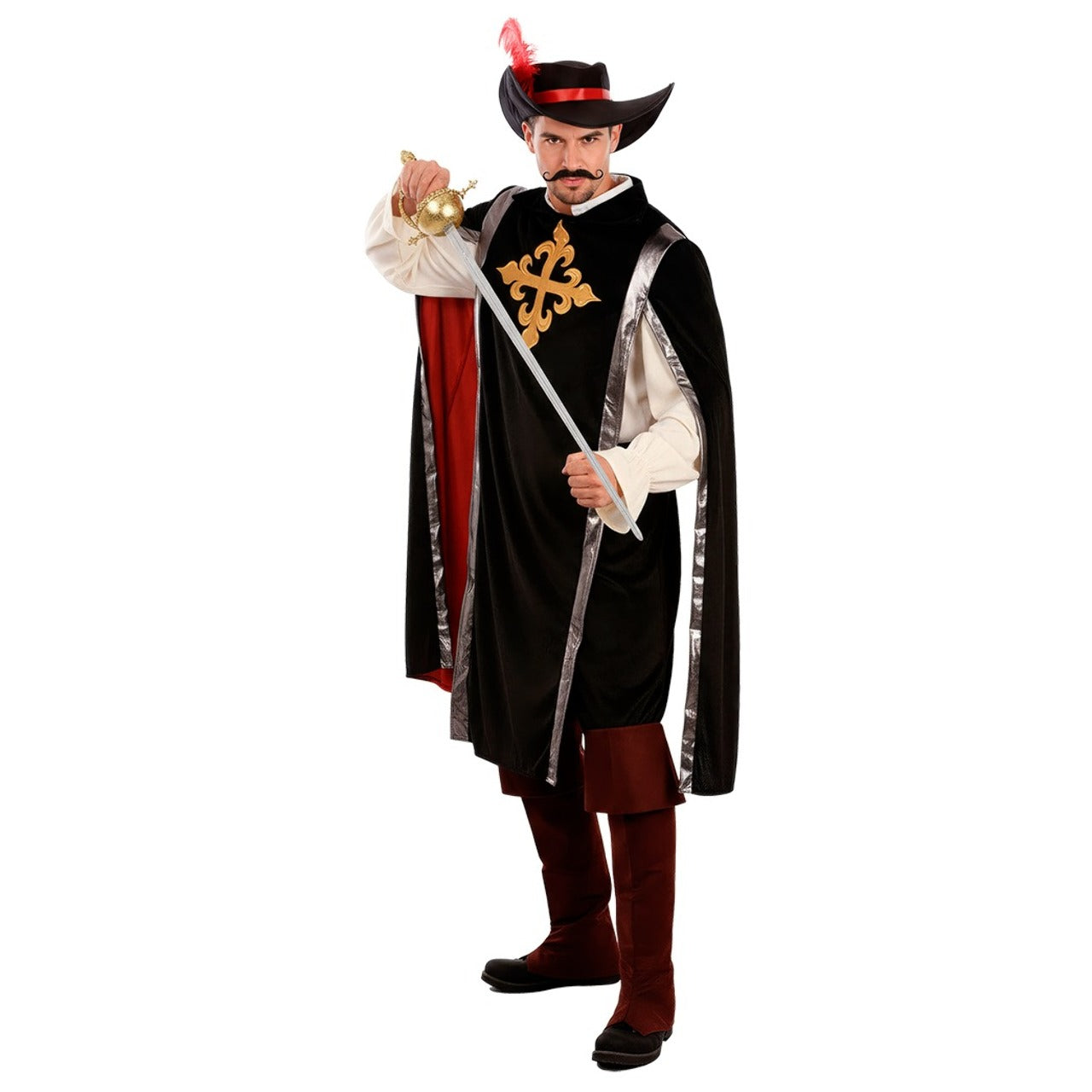 Déguisement Mousquetaire Noir adulte