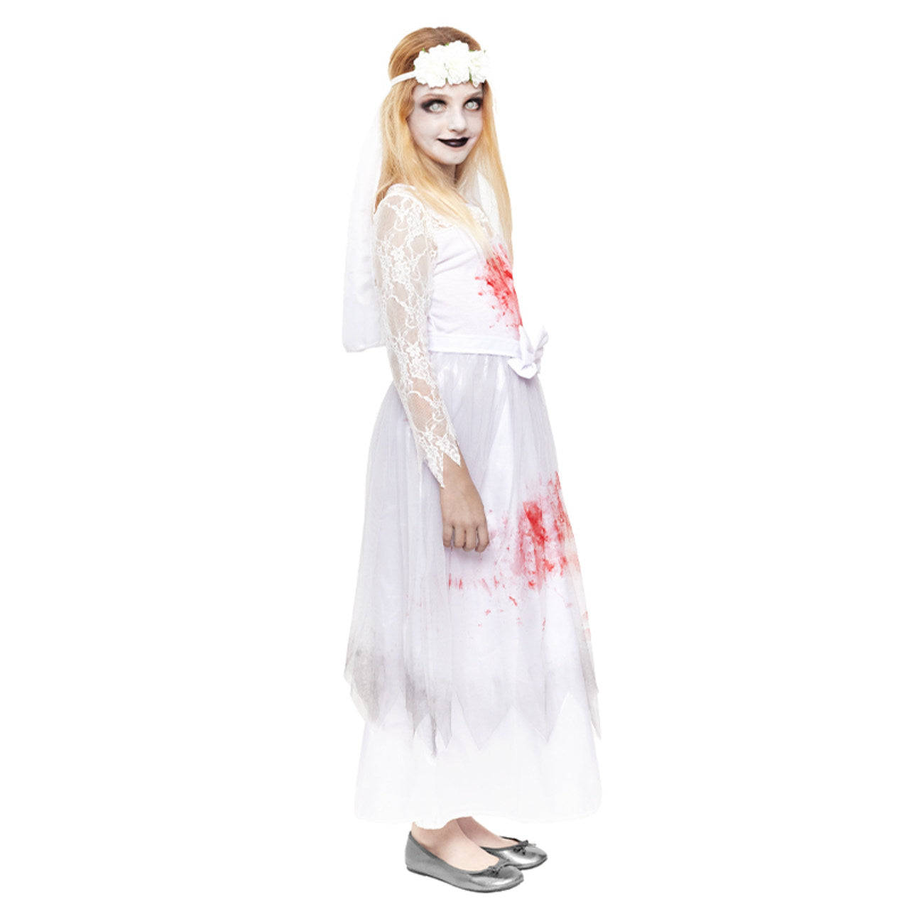 Déguisement de Mariée Zombie Sanglante pour fille