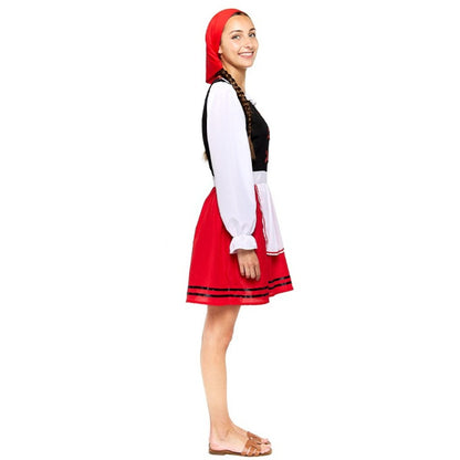 Déguisement de bergère galicienne rouge pour femme