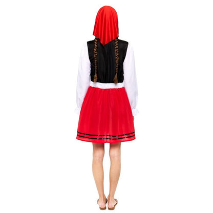 Déguisement de bergère galicienne rouge pour femme