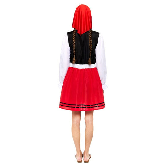 Déguisement de bergère galicienne rouge pour femme