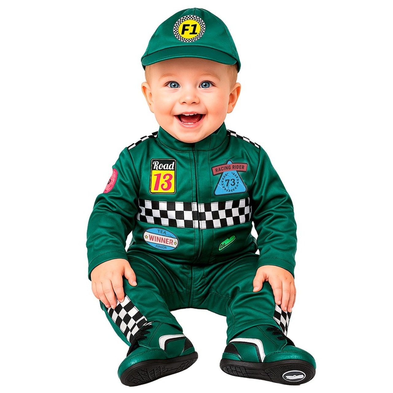 Déguisement de Pilote de Formule 1 Vert pour bébé
