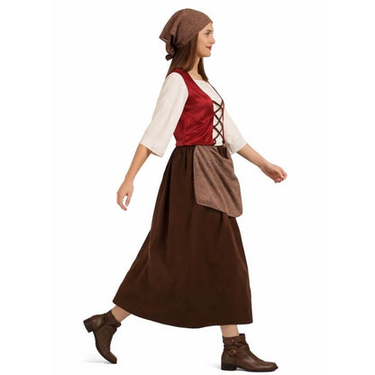 Déguisement Aubergiste Marron femme