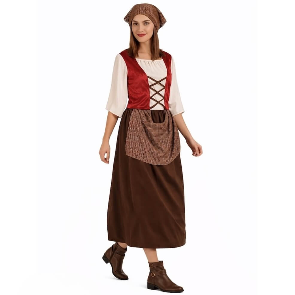 Déguisement Aubergiste Marron femme