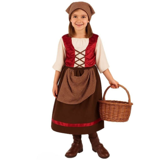 Déguisement Aubergiste Marron fille