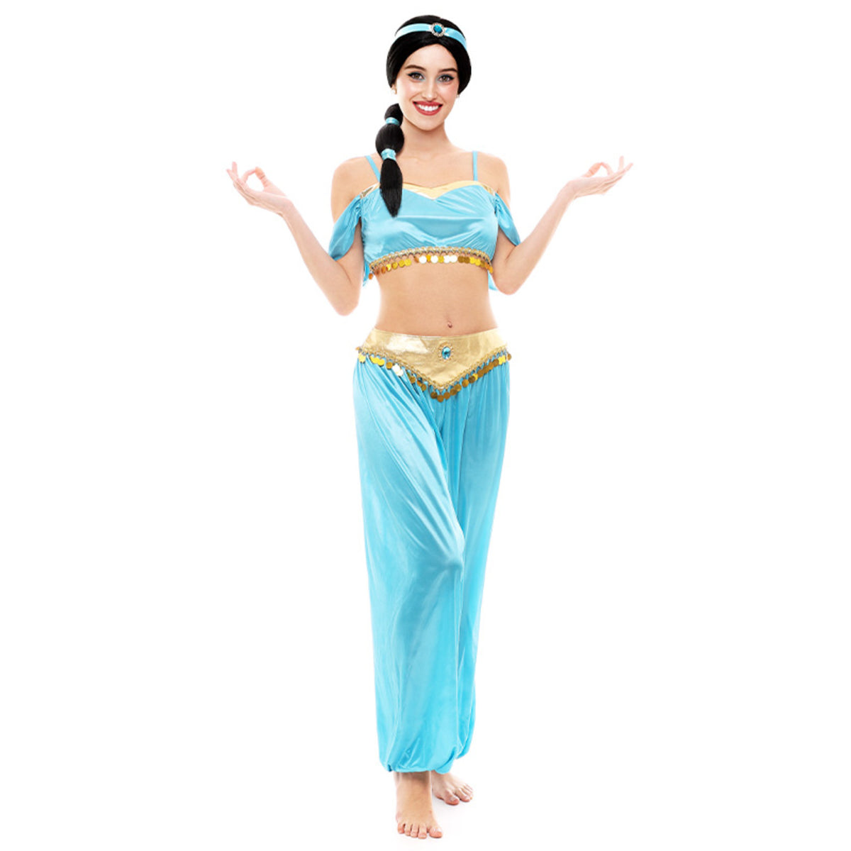 Rubie's Glitter and Sparkle Déguisement de princesse Disney - Jasmine de Aladdin (taille L, 7 à 8 ans Rubie's Glitter and Sparkle Déguisement de princesse Disney - Jasmine de Aladdin (taille L, 7 à 8 ans