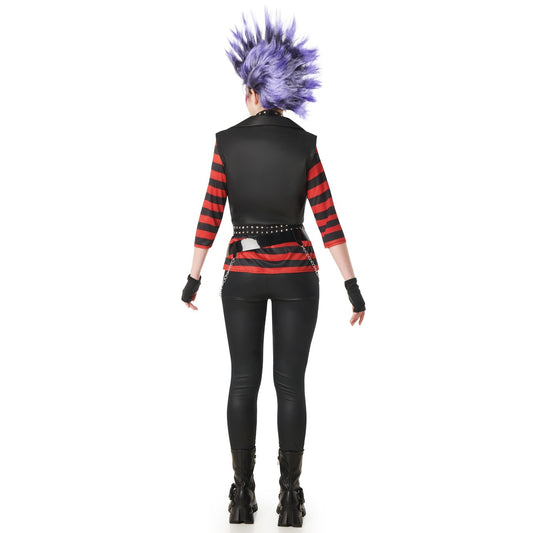 Déguisement de Rockeur Punky à Rayures pour femme