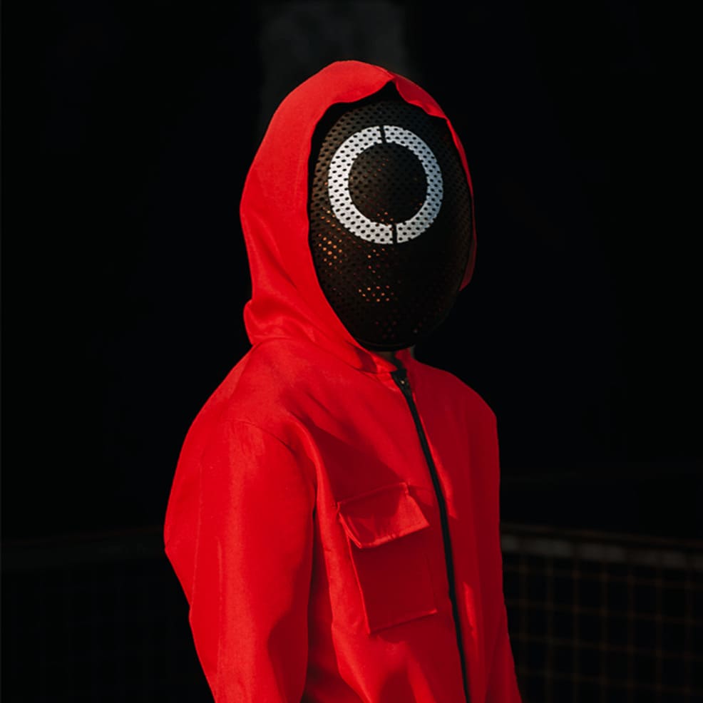 Costume Unisexe Halloween Costume P'tit Clown Guard - Combinaison Gardien Jeu Coréen | Déguisement Adulte Squid Game Halloween Vêtement Série Coréenne Costume Unisexe Halloween Costume P'tit Clown Guard - Combinaison Gardien Jeu Coréen | Déguisement Adulte Squid Game Halloween Vêtement Série Coréenne