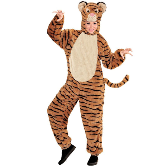 Déguisement de tigre en peluche adulte