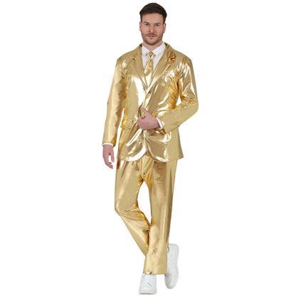 Costume de costume doré métallisé pour homme