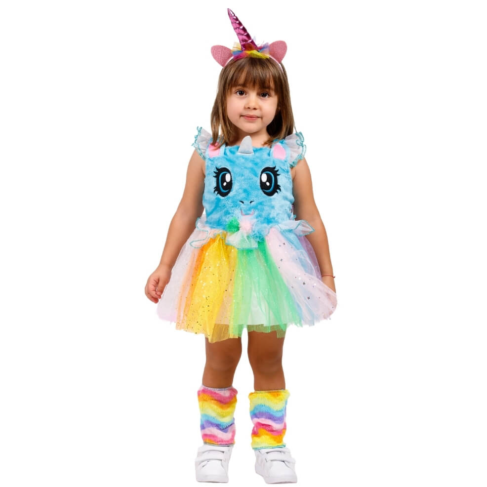 Déguisement de Licorne Bleu Tulle pour fille