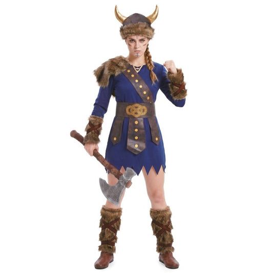 Déguisement de Viking bleue pour femme