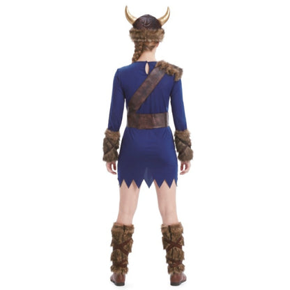 Déguisement de Viking bleue pour femme
