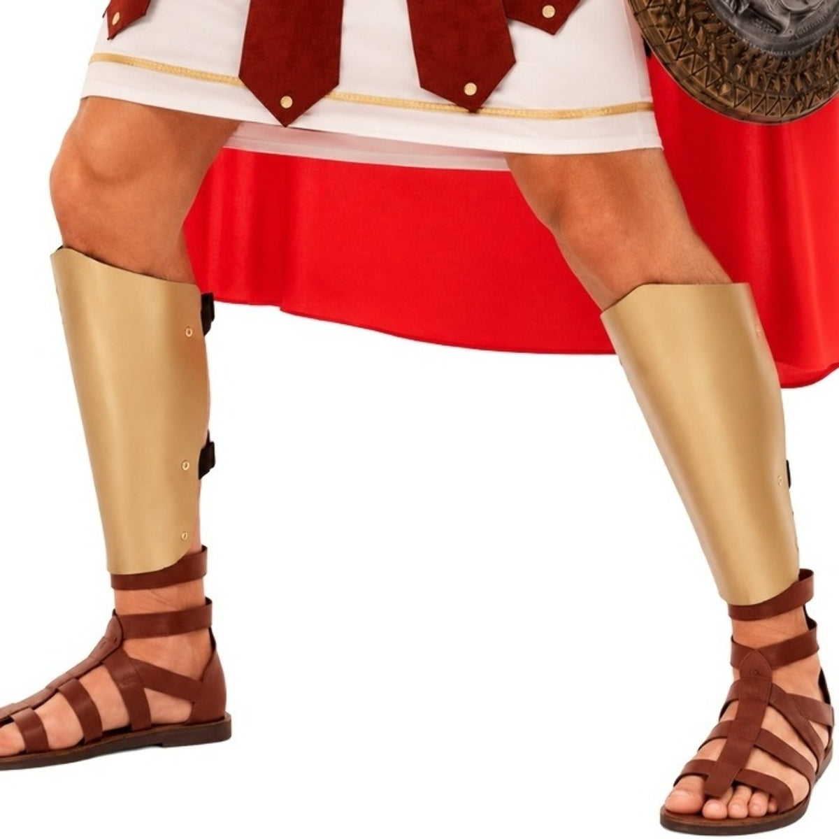 Protège-tibias dorés gladiateur