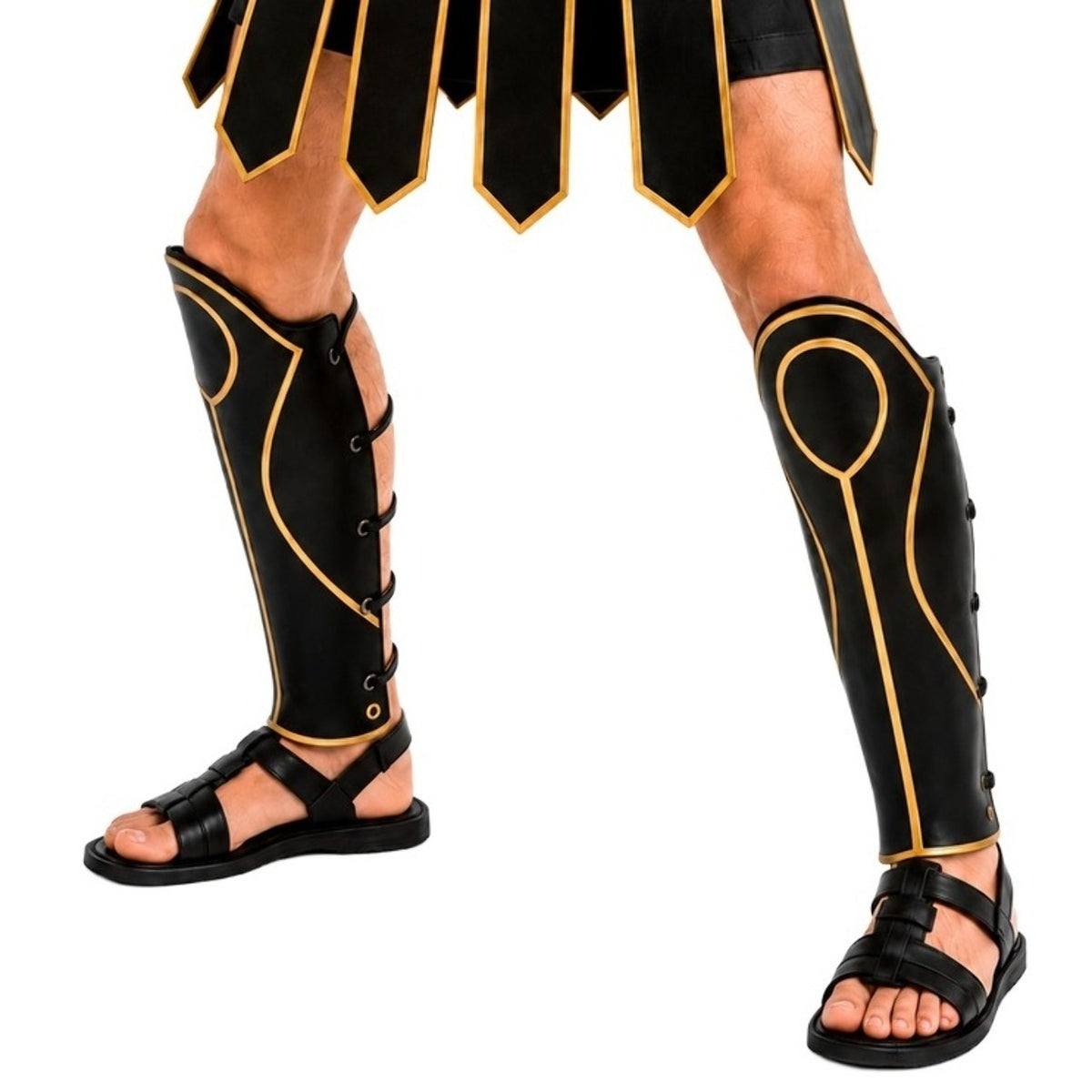 Protège-tibias Noirs Gladiateur Romain