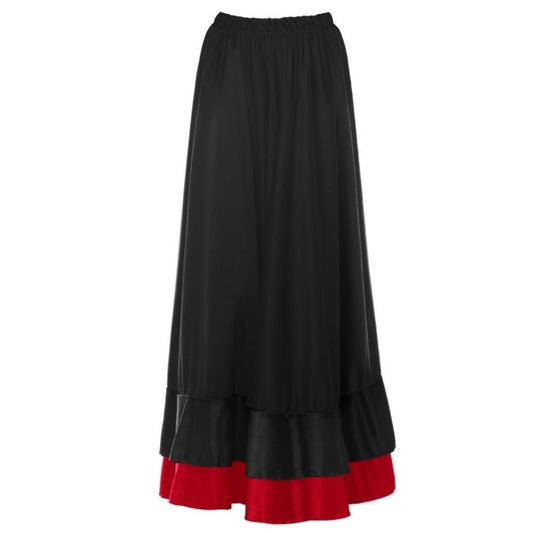 Jupe de Flamenco noire à Double Volant bicolore pour enfant